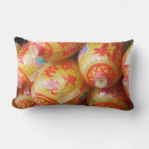 Lucky Chinese Paper Lanterns Lumbar Cushion