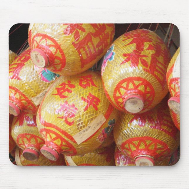 Lucky Chinese Paper Lanterns Mouse Mat (Front)