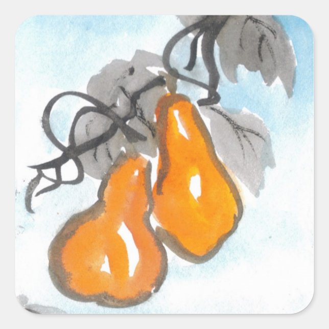 Lucky Chinese Wu Lou Gourds Stickers (Front)