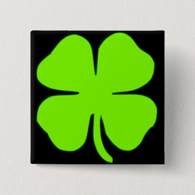 Lucky clover 15 cm square badge (Front)