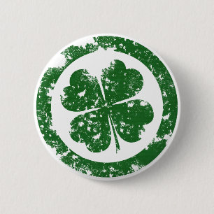 Lucky Clover 6 Cm Round Badge