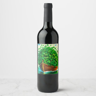 Lucky Clover 🍀 A Timeless Symbol of Good Fortune Wine Label