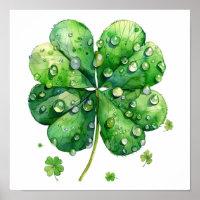 Lucky Clover Art Print, Botanical Wall Art