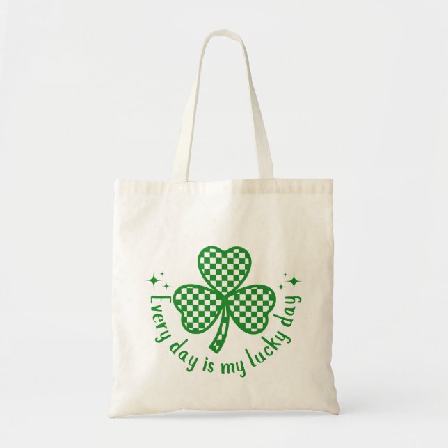 Lucky Clover Canvas Tote Bag (Front)