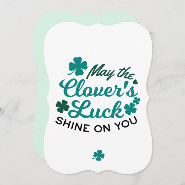 Lucky Clover Charm - May the Clover's Luck Shine Invitation (Front/Back)