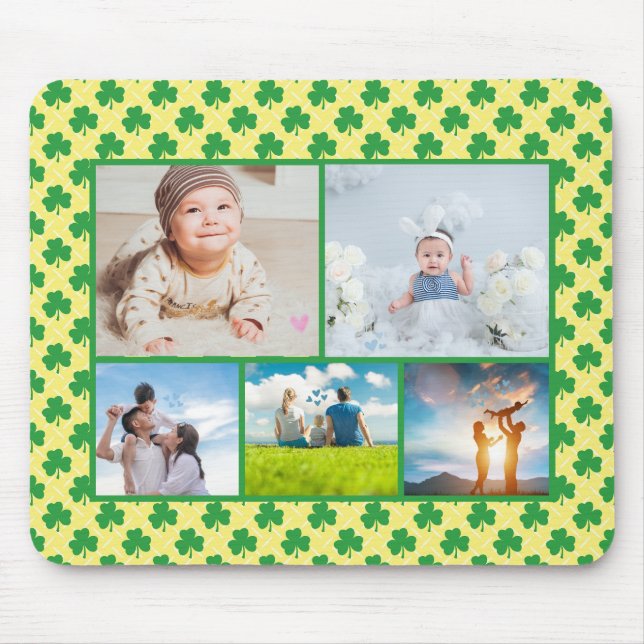 Lucky Clover: Customisable 5Photos Mouse Mat (Front)