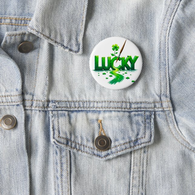Lucky Clover Design for St. Patrick's Day 6 Cm Round Badge (In Situ)