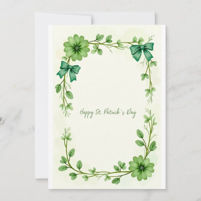 Lucky Clover Design for St. Patrick's Day Invitation (Front)