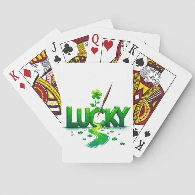 Lucky Clover Design for St. Patrick's Day Playing Cards (Back)