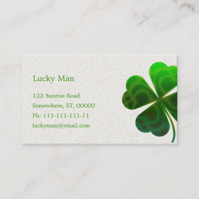 Lucky Clover | Floral Business Card (Front)