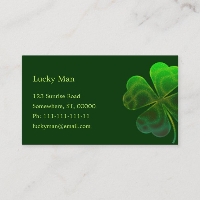 Lucky Clover | Floral Business Card (Front)