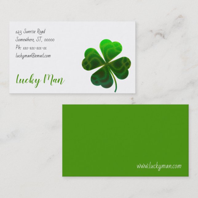 Lucky Clover | Floral Business Card (Front/Back)