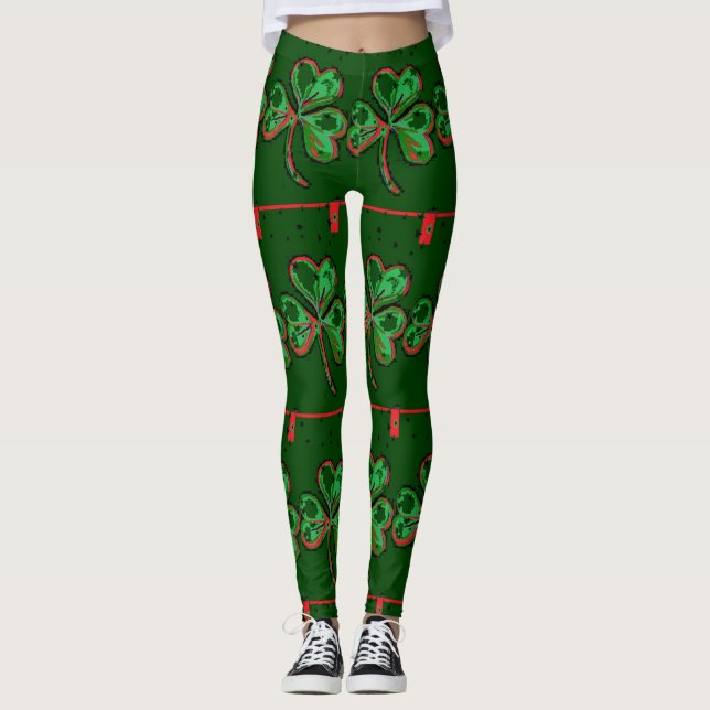 Lucky Clover Fun Leggings (Front)