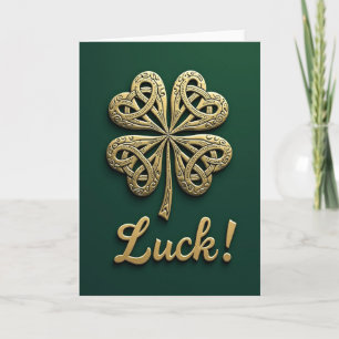 Lucky Clover Gold Luck Card