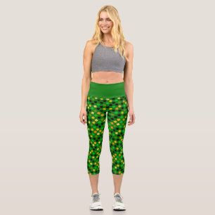 Lucky Clover Green Capri Leggings