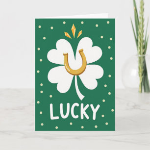 Lucky Clover Horseshoe Card