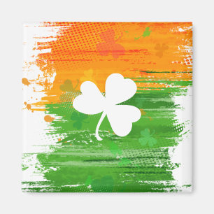 Lucky Clover & Ink Background Magnet