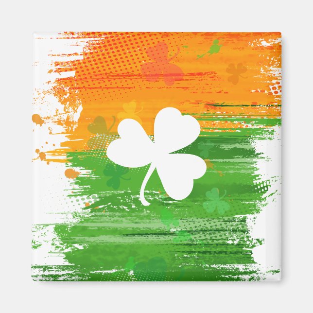 Lucky Clover & Ink Background Magnet (Front)