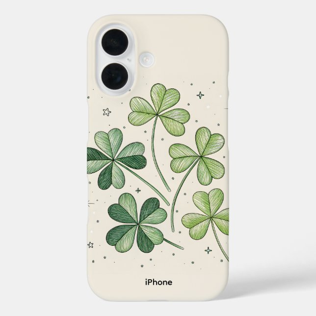 Lucky Clover iPhone 16 Case (Back)