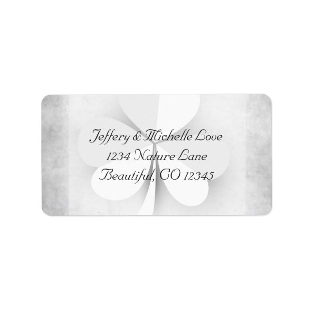 Lucky Clover Irish Grey and White Address Label (Front)