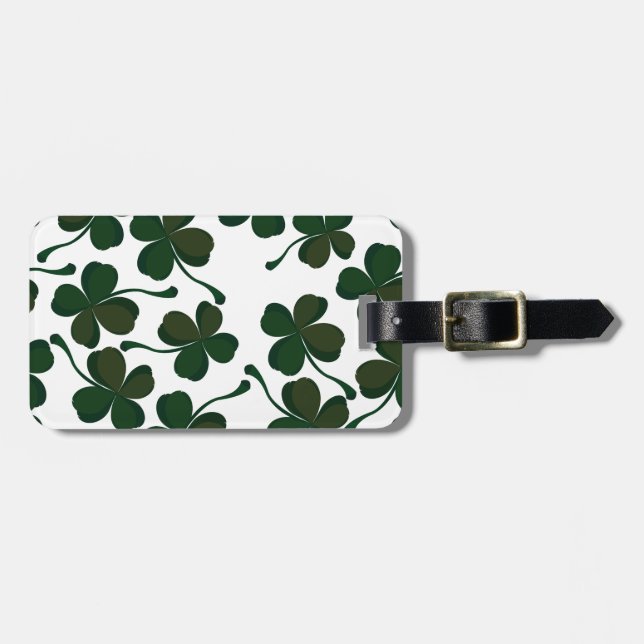lucky clover luggage tag (Front Horizontal)