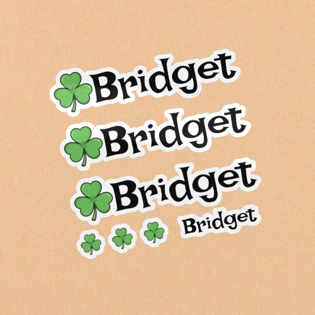 Lucky Clover Name Stickers (Lucky clover name labels.)