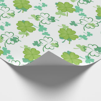 Lucky Clover Pattern - Green Shamrock Design Wrapping Paper