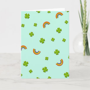 Lucky Clover Rainbow Pattern Card