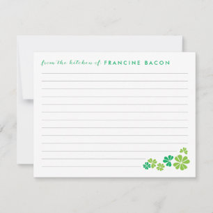 Lucky Clover Recipe Card