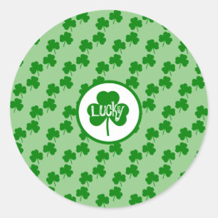 Lucky clover Saint Patrick's Classic Round Stick Sticker