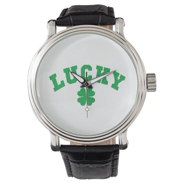Lucky Clover Saint Patricks Day Both Side Print Watch (Front)
