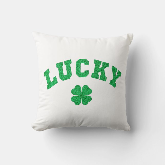 Lucky Clover Saint Patricks Day Cushion (Front)