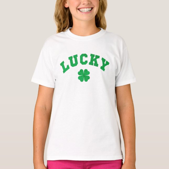 Lucky Clover Saint Patricks Day T-Shirt (Front)