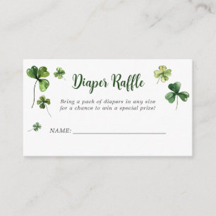 Lucky Clover Shamrock Irish Diaper Raffle Ticket Enclosure Card