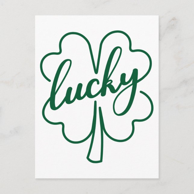 Lucky Clover Shamrock Leaf St. Patrick's Day Gift Postcard (Front)