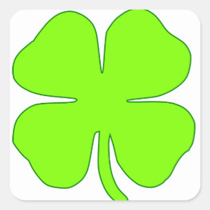 Lucky clover square sticker