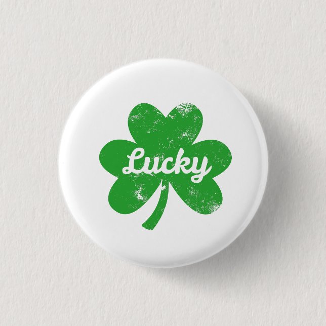 Lucky Clover St Patrick's Day 3 Cm Round Badge (Front)