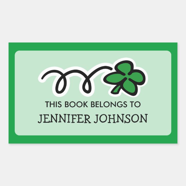 Lucky clover This book belongs to sticker label (Front)