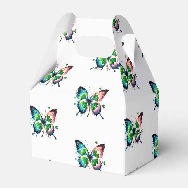 Lucky clover with butterfly favour box (Front Side)