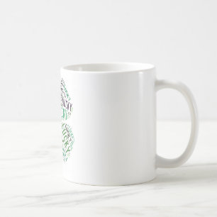 Lucky Clover Word Art Coffee Mug