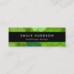 Lucky Clovers, Green, Landscape Designer, Gardener Mini Business Card