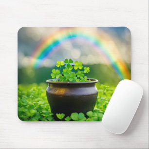 Lucky Clovers In A Pot Mouse Mat