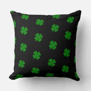 Lucky Clovers Throw Pillow