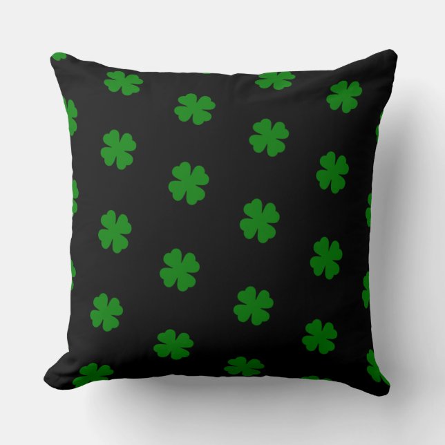 Lucky Clovers Throw Pillow (Front)