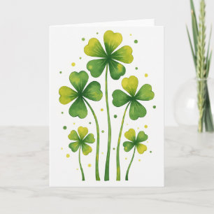 Lucky Clovers Watercolor Card