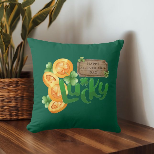Lucky Coin Throw Pillow (Creator Uploaded)