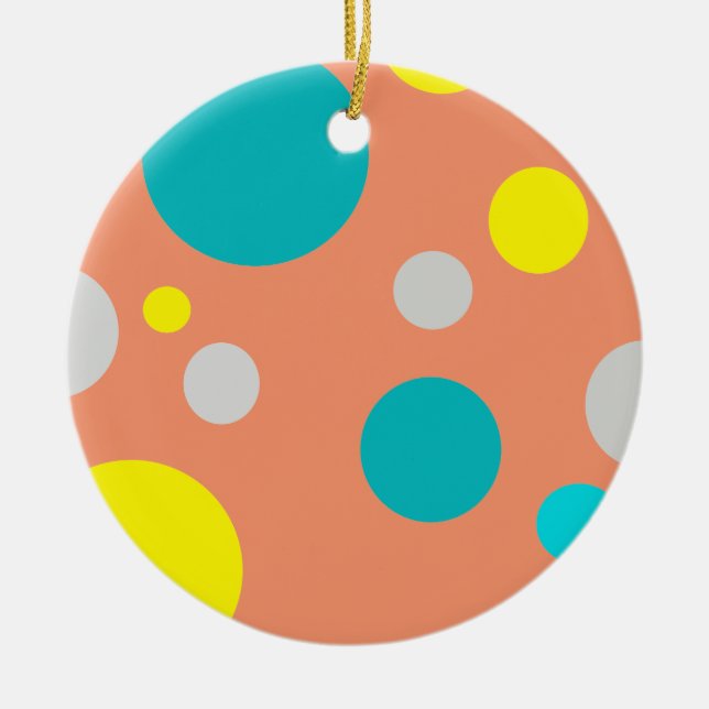 Lucky Colourful Bubbles Ceramic Tree Decoration (Front)