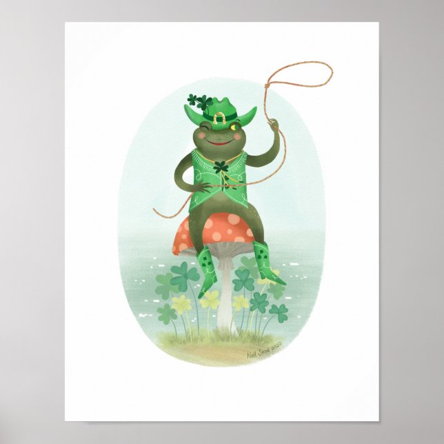 Lucky Cowboy Bullfrog Art Print (Front)