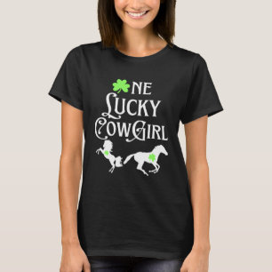 Lucky Cowgirl Horse Girl St Paddy s Day 1 T-Shirt