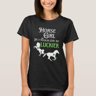 Lucky Cowgirl Horse Girl St Paddy s Day T-Shirt